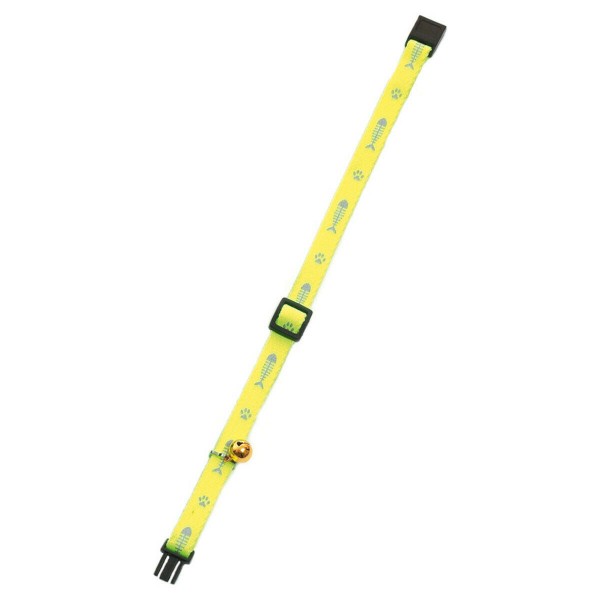 Katzenhalsband 10 mm x 30 cm neongelb mit Glocke
