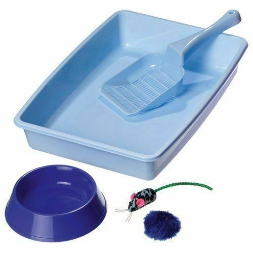 5 tlg.Starter Set Katzentoilette Streuschaufel Spielzeug Napf Katzenspielzeug