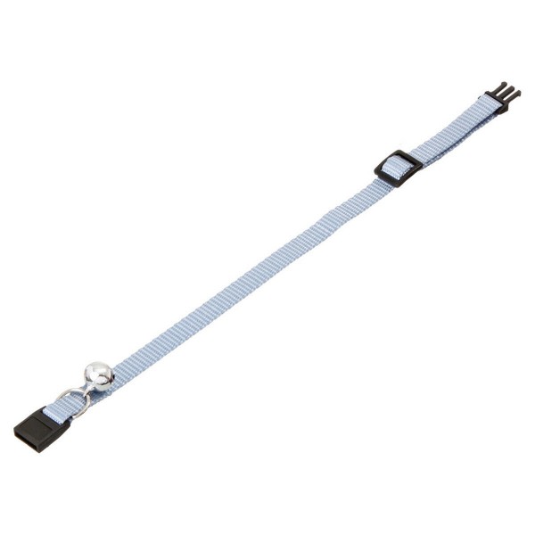 Katzenhalsband 10 mm x 30 cm hellblau mit Glocke