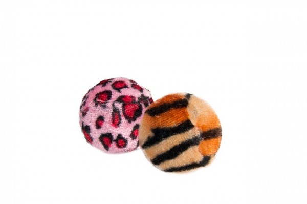 Plüsch Ball Safari ø: 4 cm Katzenspielzeug 12 Stück